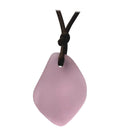 Handmade leather cord puff sea glass necklace - Hawaii gift ready