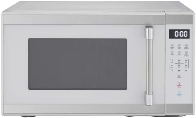 Efficient 1000W Mid Size Microwave - Stylish White Stainless Steel