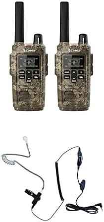 Cobra RX380TTC Walkie Talkies with Surveillance Headsets Set