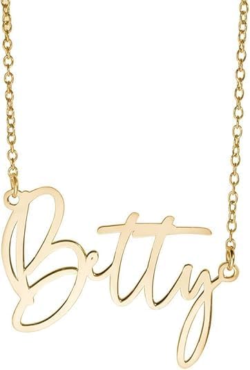 Custom Name Necklace for Women in Sterling Silver or Gold