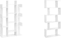 Tree-Shaped Bookcase with 13 Shelves and 5-Tier Shelf - White Storage