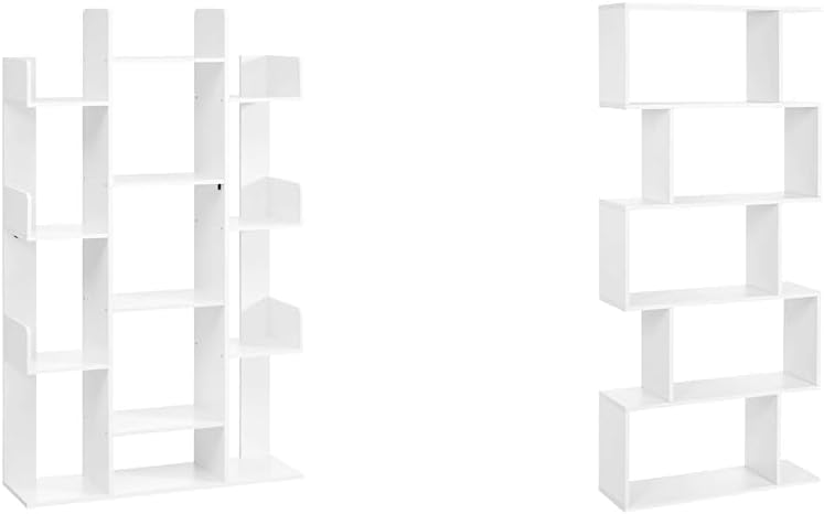 VASAGLE Tree-Shaped Bookcase with 13 Shelves for Storage