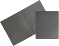 Heavy Duty Plastic 2 Pocket School Folders - Grey 48 Pack