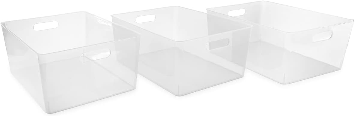 XL Clear Storage Bin Set for Home Organization by Isaac Jacobs