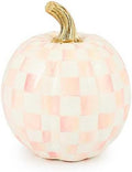Rosy Check Small Pumpkin Resin Fall Decor - Hand-Painted Accent