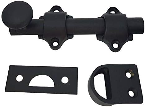 QCAA Solid Brass Dutch Door Bolt 8in Matte Black High Quality