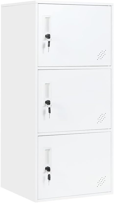 3 Door Vertical Stackable Storage Cabinet with Lock for Home