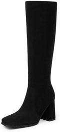 Knee High Boots Women Chunky Heel Square Toe Tall Boots Review