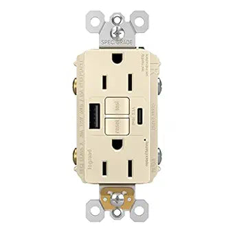 Legrand Radiant GFCI Outlet with USB Ports for Fast Charging