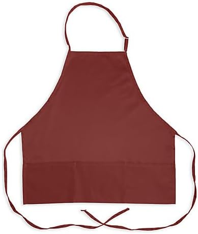 KNG Burgundy 3 Pocket Adjustable Bib Apron for Men and Women