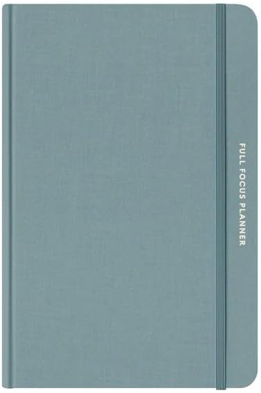 Full Focus Sea Blue Linen Planner for Daily Goal Setting