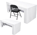 Nasitos 2 Pack White Fitted Table Covers for 8 Foot Tables - Open Back