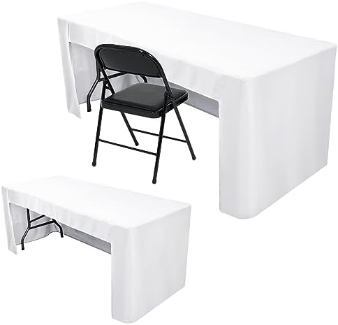 Nasitos 2 Pack White Fitted Table Covers for 8 Foot Tables