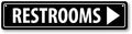 GRX1277 Aluminum Sign MEDIUM 18 in x 4 in RESTROOMS - Directional Sign