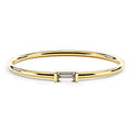 Eternate 14k Solid Gold Bezel Set Baguette Birthstone Ring - Stackable