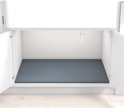 BASIN Under Sink Mat for Bathroom - Waterproof Silicone Tray