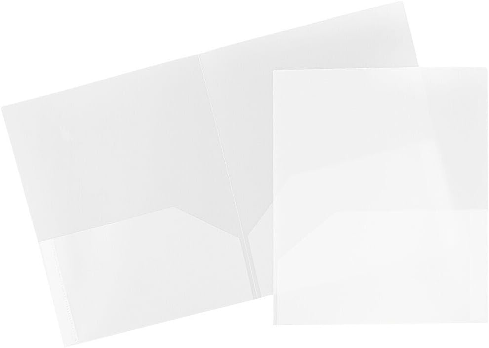 Durable Clear 2 Pocket POP Folders for School and Office Use