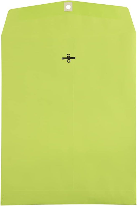 JAM PAPER 10 x 13 Open End Catalog Envelopes - Ultra Lime Green