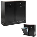 Dual Kitchen Tilt Out Trash Can Cabinet - Hidden Double Pull Out