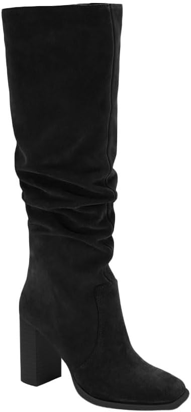 Juliet Holy Womens Knee High Boots with Chunky High Heel Style