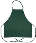 KNG 3 Pocket Adjustable Bib Apron 27 in Forest Green - Bulk 60 Pack
