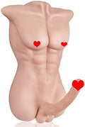 Male Sex Doll with Huge Dildo Torso - Realistic Bendable Masturbator