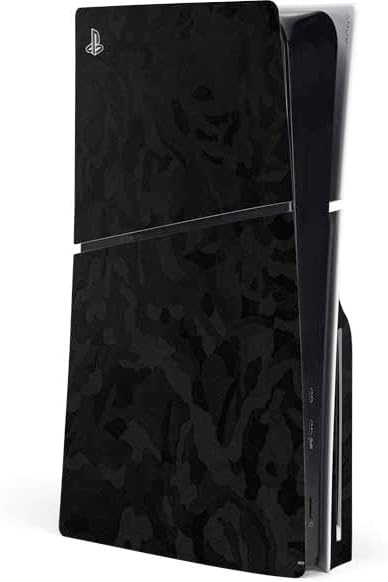 PS5 Slim Disk Console Skin: Black Shadow Camo