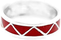 Genuine Coral Band Ring Sterling Silver - Handmade Native American