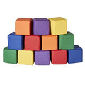SoftZone Patchwork Toddler Building Blocks Foam Cubes - Safe Soft Set