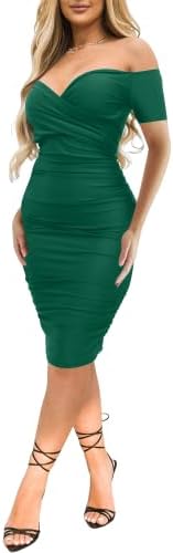 Ekaliy Women's Sexy Off The Shoulder Midi Dress for Elegance