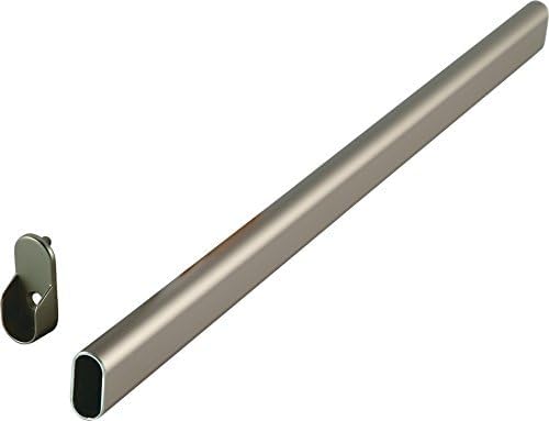 Oval Closet Rod with End Supports for Custom Spaces 31-47 in