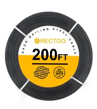 Black 200FT 1/8 T316 Stainless Steel Cable for Deck Railing