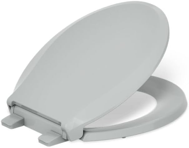 KOHLER Cachet ReadyLatch Round Toilet Seat Soft Close, Ice Grey