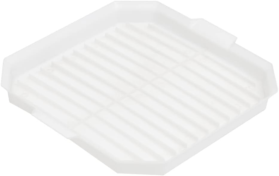 Home Basics White Microwave Tray | Grease-Reducing Design | Lightweight & Durable