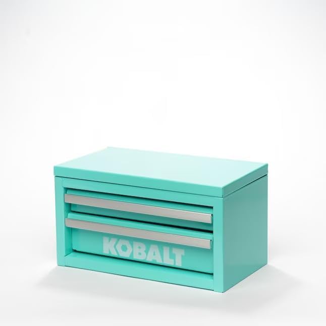 Mini 2-Drawer Steel Tool Box in Teal Color for Everyday Use