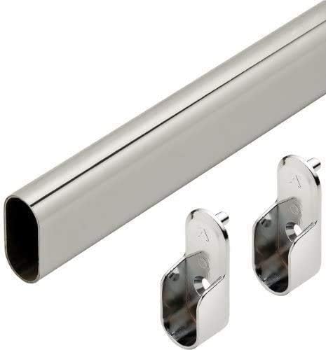 Oval Wardrobe Tube Polished Chrome Closet Rod for Stylish Storage