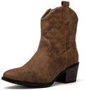 Women's Cowboy Mid-Calf Boots - Comfortable Low Heel Country Style