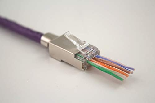 Cat6 and Cat6A Shielded RJ45 Feed Through Modular Plug - 100 pcs