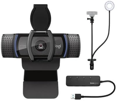 Logitech C920S Pro HD Webcam Bundle with Stand and Light