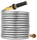 Metal Garden Hose 125 FT - 304 Stainless Steel No-Kink Hose