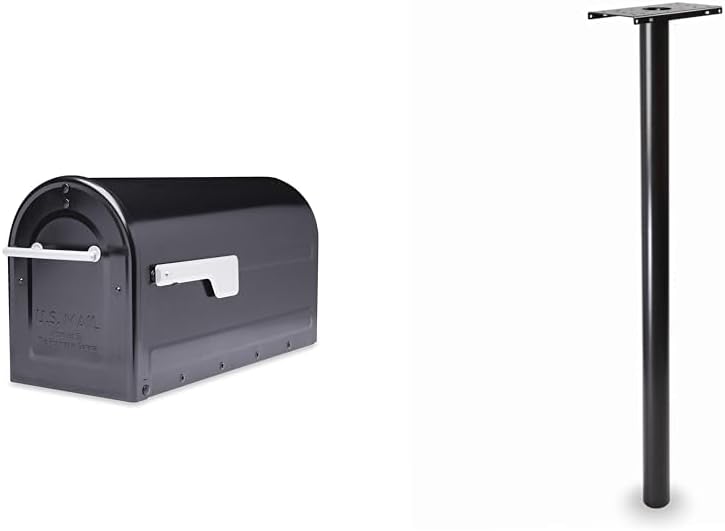 Contemporary Boulder Mailbox and Pacifica Post Bundle in Black
