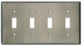 Switch Hits Distressed Antique Pewter 4-Toggle Wall Plate - Durable