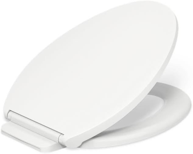 KOHLER K-27331-0 Glissade Quiet Close Elongated Toilet Seat