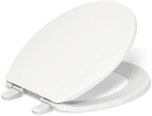 KOHLER K-4775-0 Brevia Round Toilet Seat for Easy Clean
