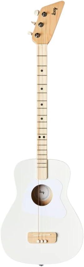 Loog Pro Acoustic Kids Guitar with Learning App - Ages 6+ White