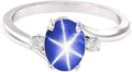 Lindy Star Ring 6 Rays Blue Sapphire 6x8mm Oval (Style ZDF8)