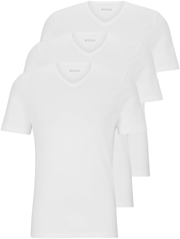 BOSS Mens 3-Pack V Neck Jersey T-Shirts for Everyday Comfort