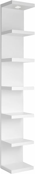 Versatile 7 Tier Wall Shelf Unit White Lack Wall Shelf - LED Accent