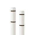 BollardGard 4 in x 52 in 2-Pack Bollard Cover White with Black Tape