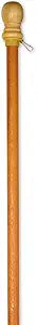 Evergreen Flag Wood House Flag Pole with Clip Ring for Display